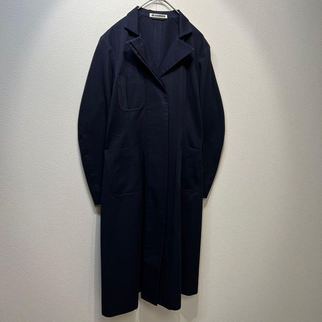 希少 JIL SANDER 上質 レイヤード デザイン ロング チェスターコート