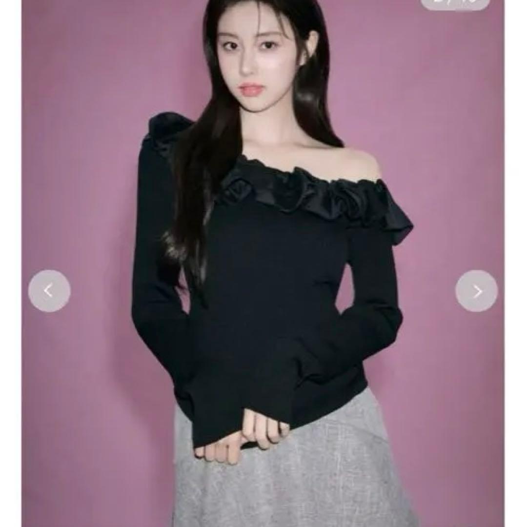 SNIDEL シアーフリルニットプルオーバー【カンヘウォン着用】　2025AW