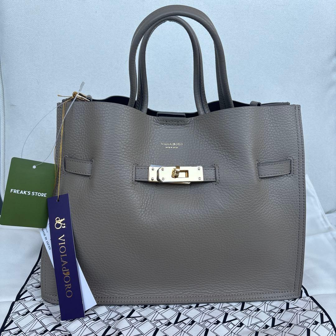 VIOLAd’ORO ヴィオラドーロ イタリアンWフェイスレザートートバッグ M