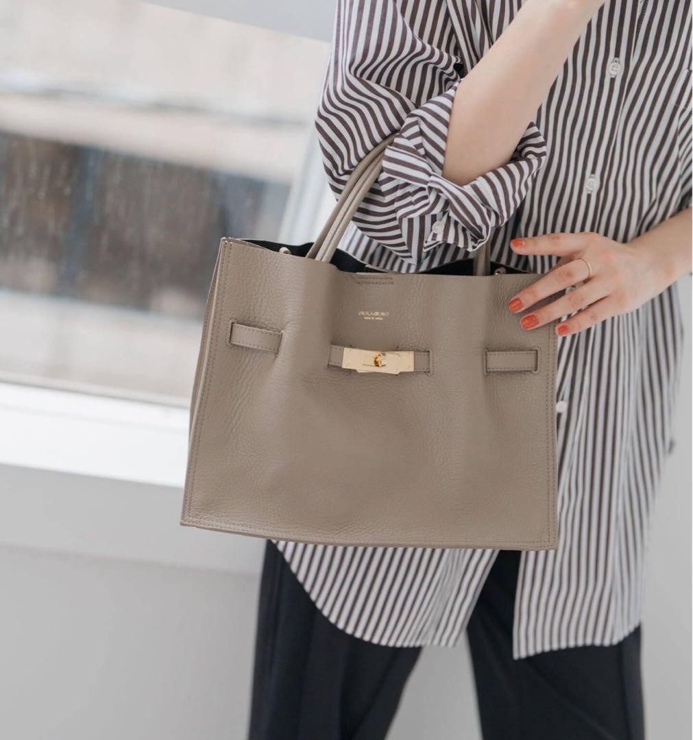 VIOLAd’ORO ヴィオラドーロ イタリアンWフェイスレザートートバッグ M