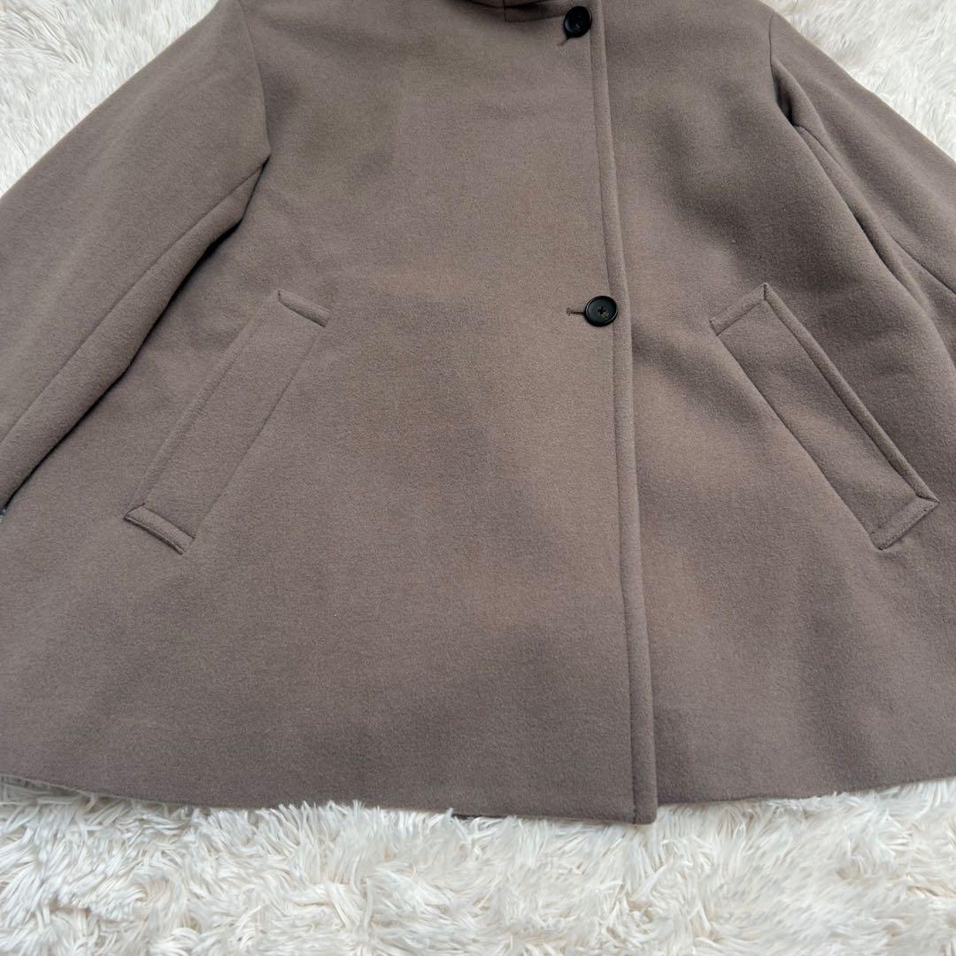 グリーンレーベル SENTDALE WOOL スタンドカラーミドルコート モカ