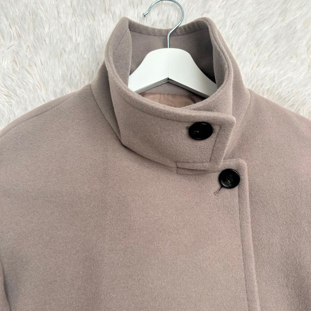 グリーンレーベル SENTDALE WOOL スタンドカラーミドルコート モカ