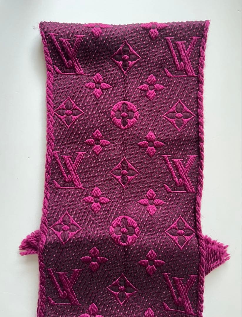 お値下げ！ルイ・ヴィトン ロゴマフラー モノグラム ボルドーカラー