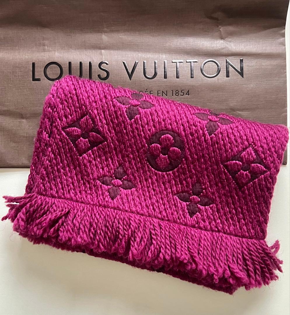 お値下げ！ルイ・ヴィトン ロゴマフラー モノグラム ボルドーカラー