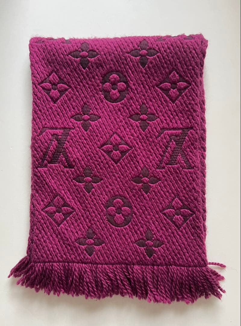 お値下げ！ルイ・ヴィトン ロゴマフラー モノグラム ボルドーカラー