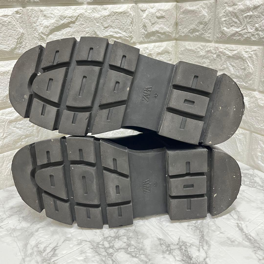 良品✨早い者勝ち✨ZARA❣️チェルシーブーツ 42 黒 厚底 サイドゴア