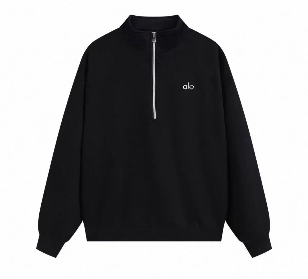 ALO YOGA ジップアップ トレーナー　スウェット　裏起毛　ブラック
