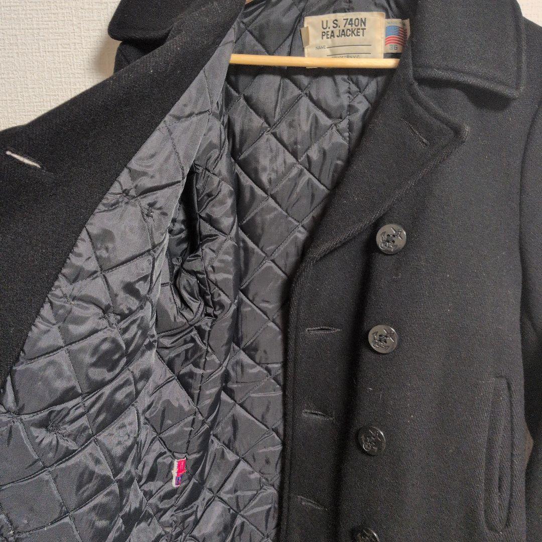 Schott NYC U.S. 740N ピーコート サイズ36 ブラック