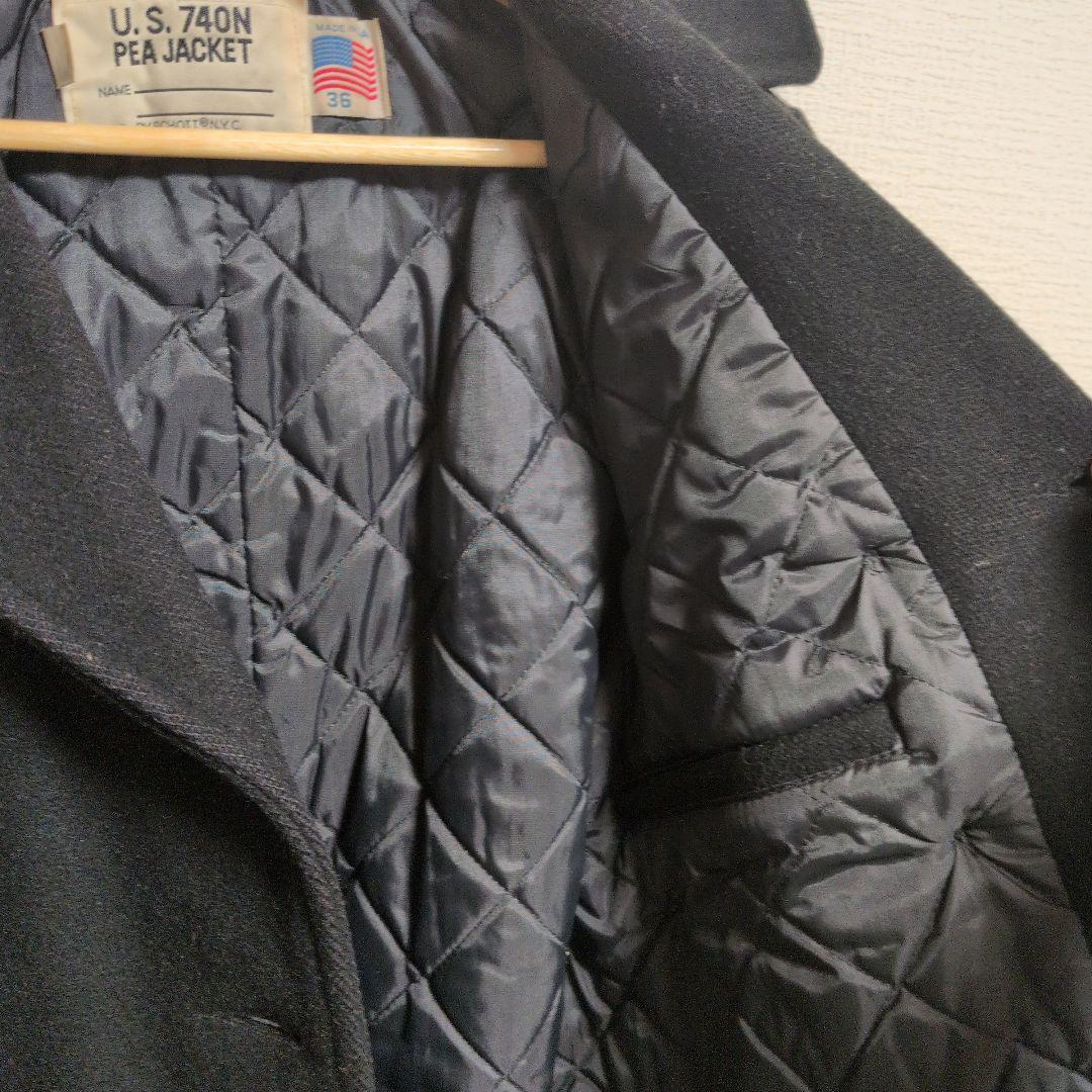 Schott NYC U.S. 740N ピーコート サイズ36 ブラック