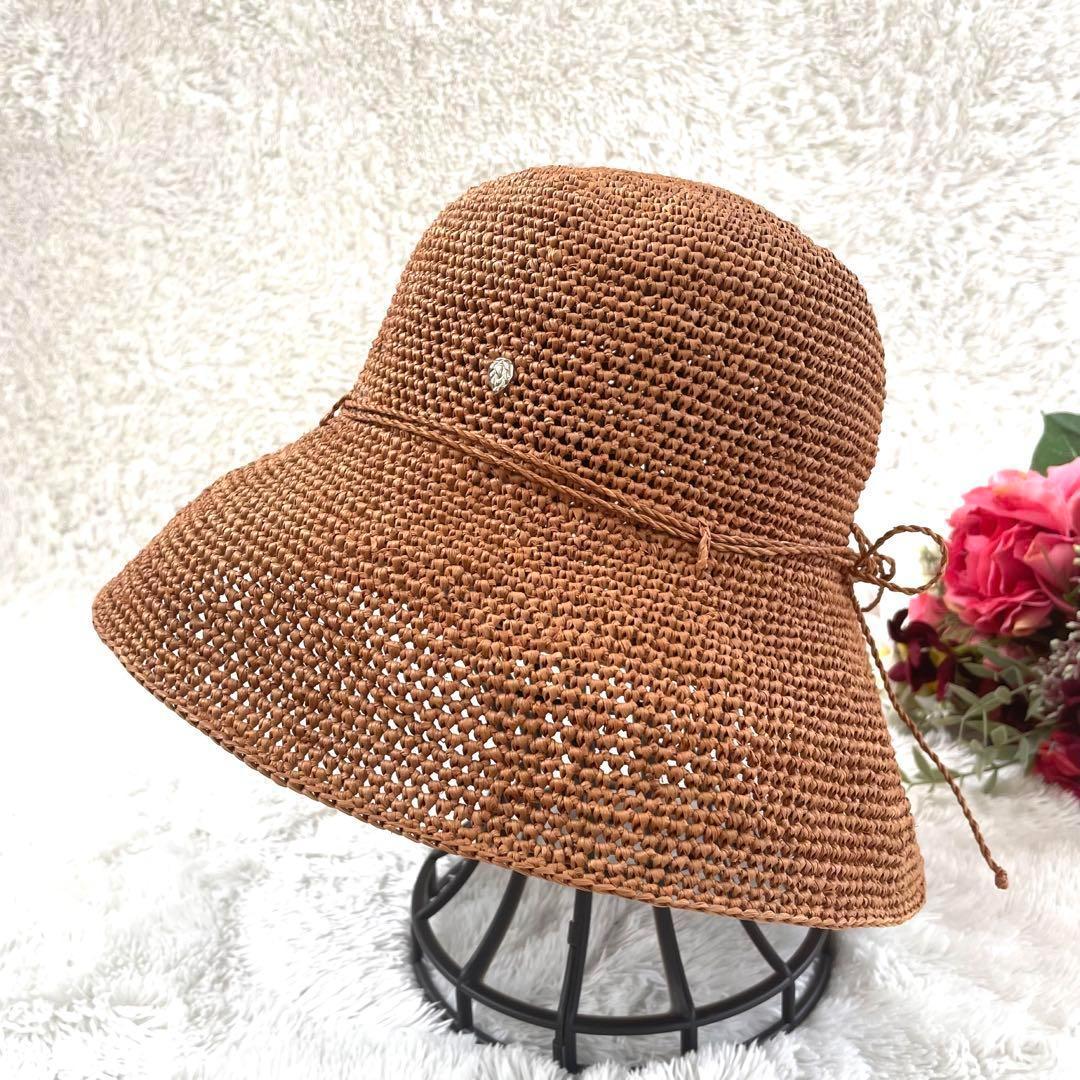 ヘレンカミンスキー✨ラフィアハット✨麦わら帽子　プロヴァンス10 ブラウン