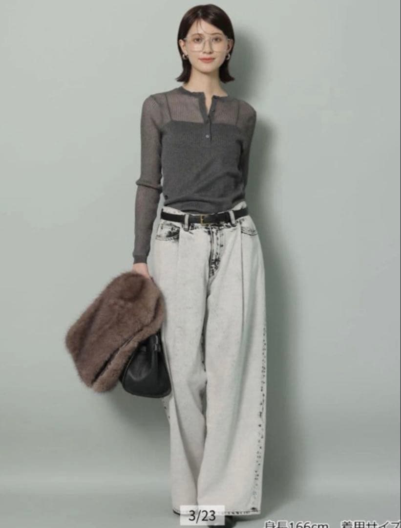 アルページュ ストーリー リブ ヘンリーネック プルオーバー 新品未使用品