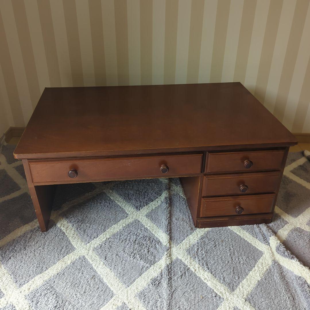 ダークブラウン 文机 .学習机.書斎.書斎机.アンティーク.桜.お買い得品✨