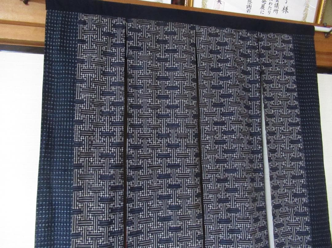 古布　絣の暖簾　ハンドメイド
