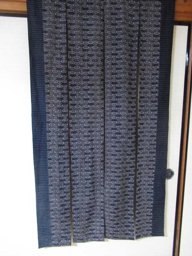 古布　絣の暖簾　ハンドメイド