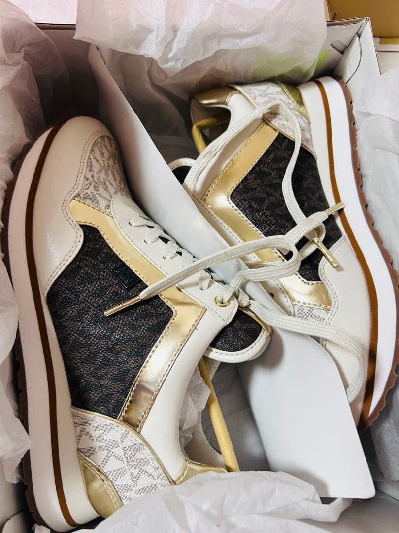 Michael Kors ホワイト ゴールド スニーカー　新品未使用　7M