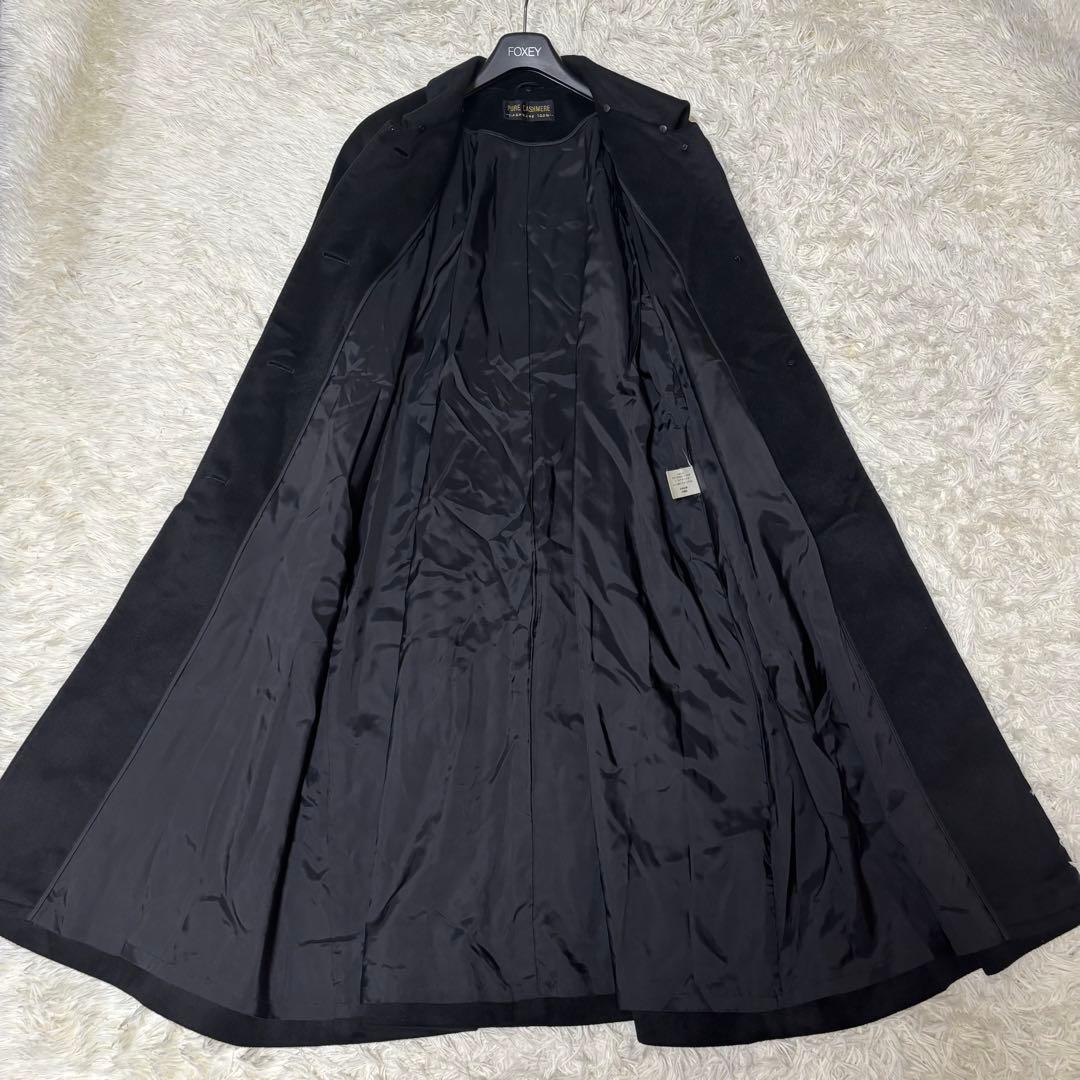 ✨️極美品 高級カシミヤ100% ロングコート ブラック 13号 XL 大きめ