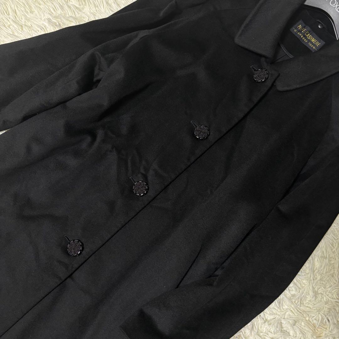 ✨️極美品 高級カシミヤ100% ロングコート ブラック 13号 XL 大きめ