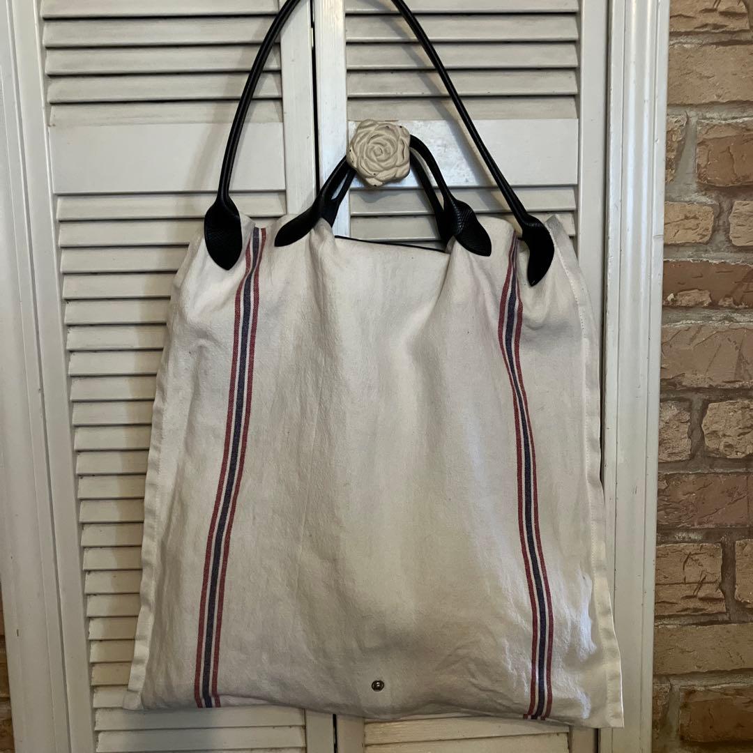 ストライプトートバッグ ホワイト
