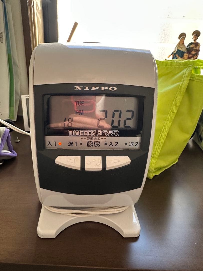 ニッポー 電子タイムレコーダー タイムボーイ8プラス グレー　美品