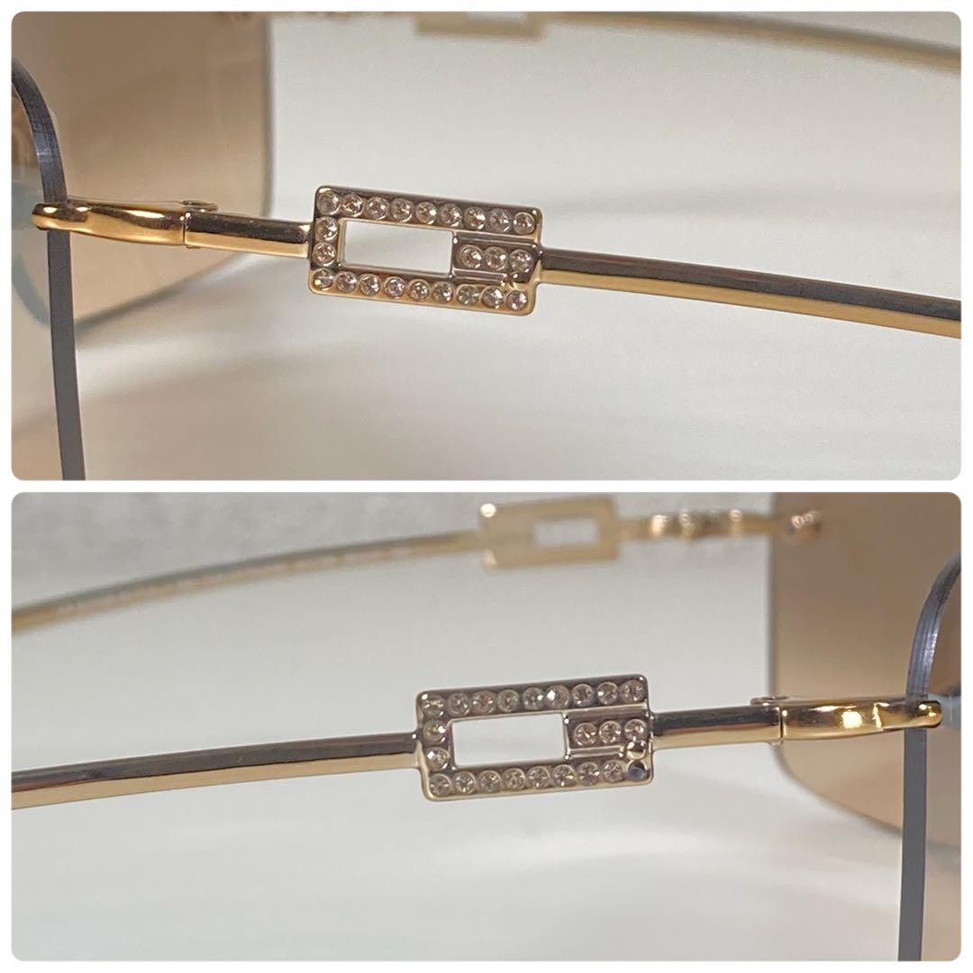 GUCCI グッチ サングラス ラインストーン Gロゴ ケース付 リムレス