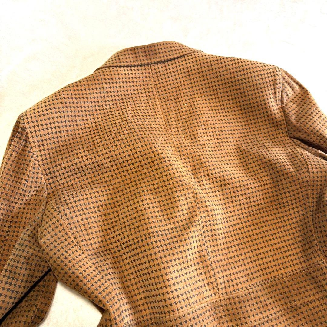 アクアスキュータム 羊革 ラムレザー ヌバック 千鳥格子 ジャケット 激レア L