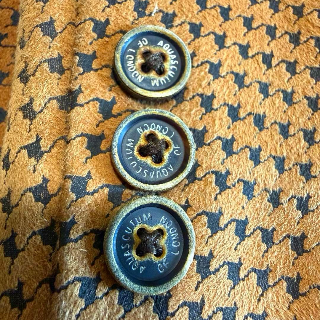 アクアスキュータム 羊革 ラムレザー ヌバック 千鳥格子 ジャケット 激レア L