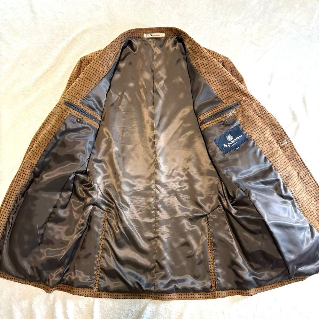 アクアスキュータム 羊革 ラムレザー ヌバック 千鳥格子 ジャケット 激レア L