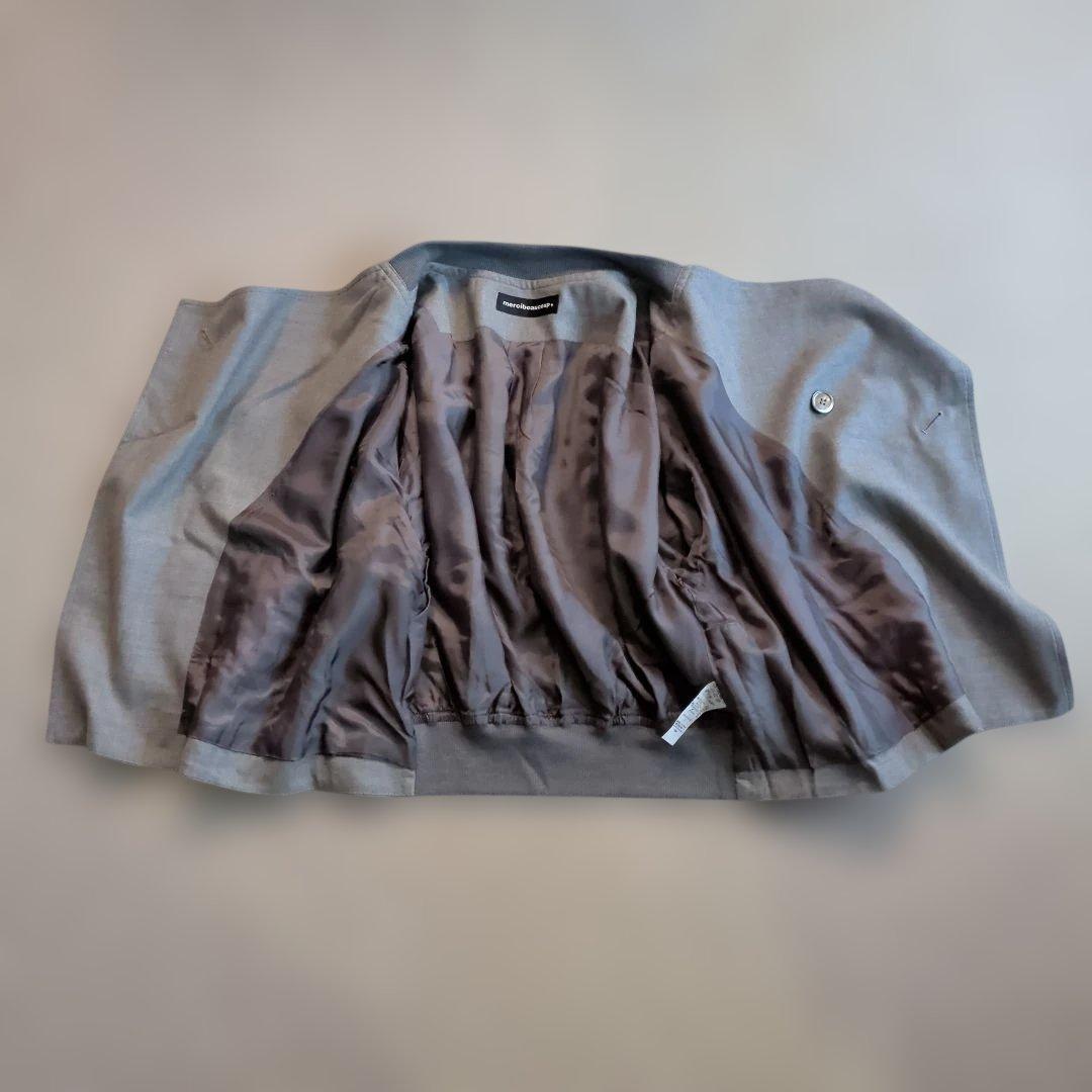 新品・タグ付き メルシーボークー グレー ノーカラージャケット 羽織風