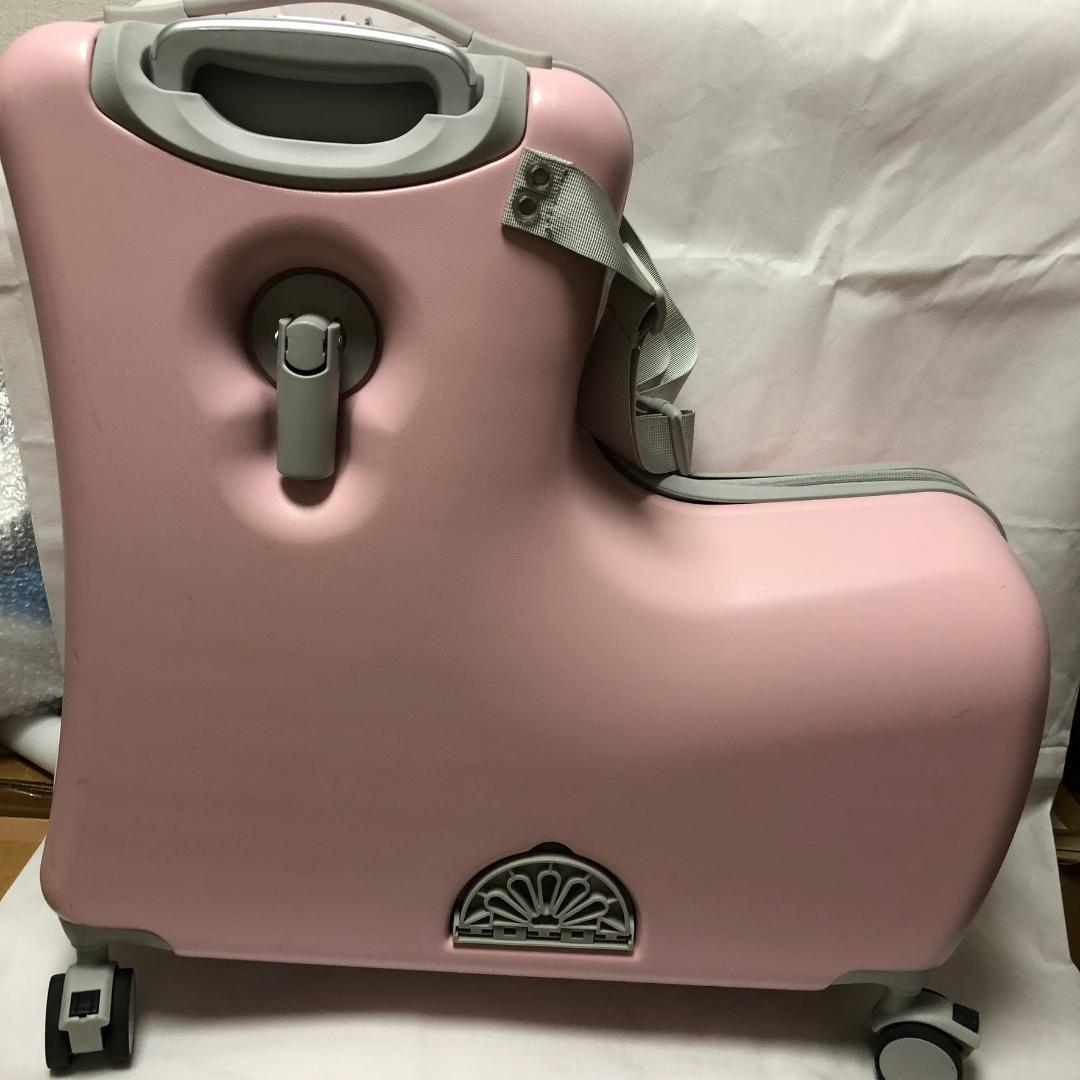 【中古】子供が乗れるキャリーケース キッズトラベル Mサイズ ピンクZ4
