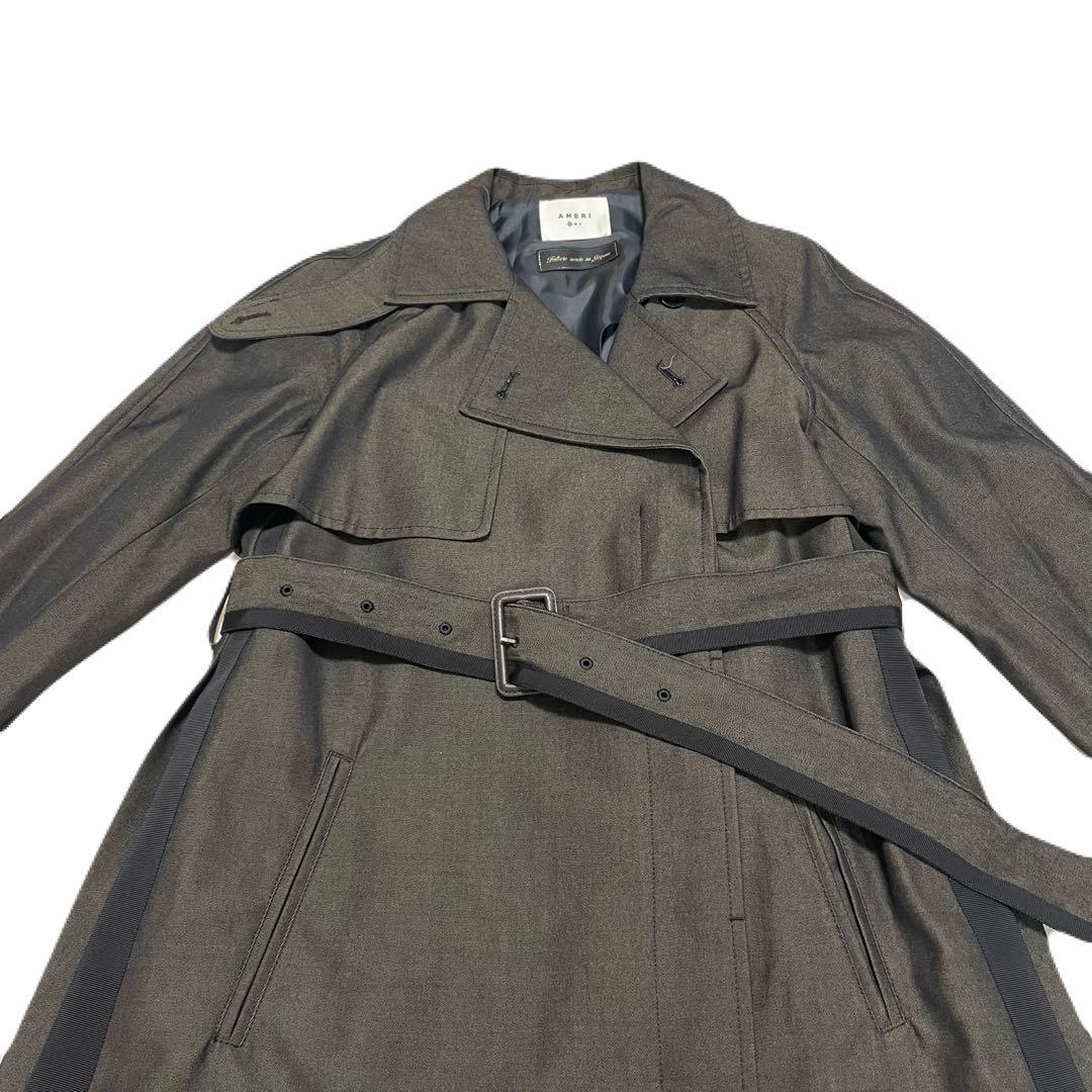 AMERI アメリ　MINIMAL FLARE LONG TRENCH COAT