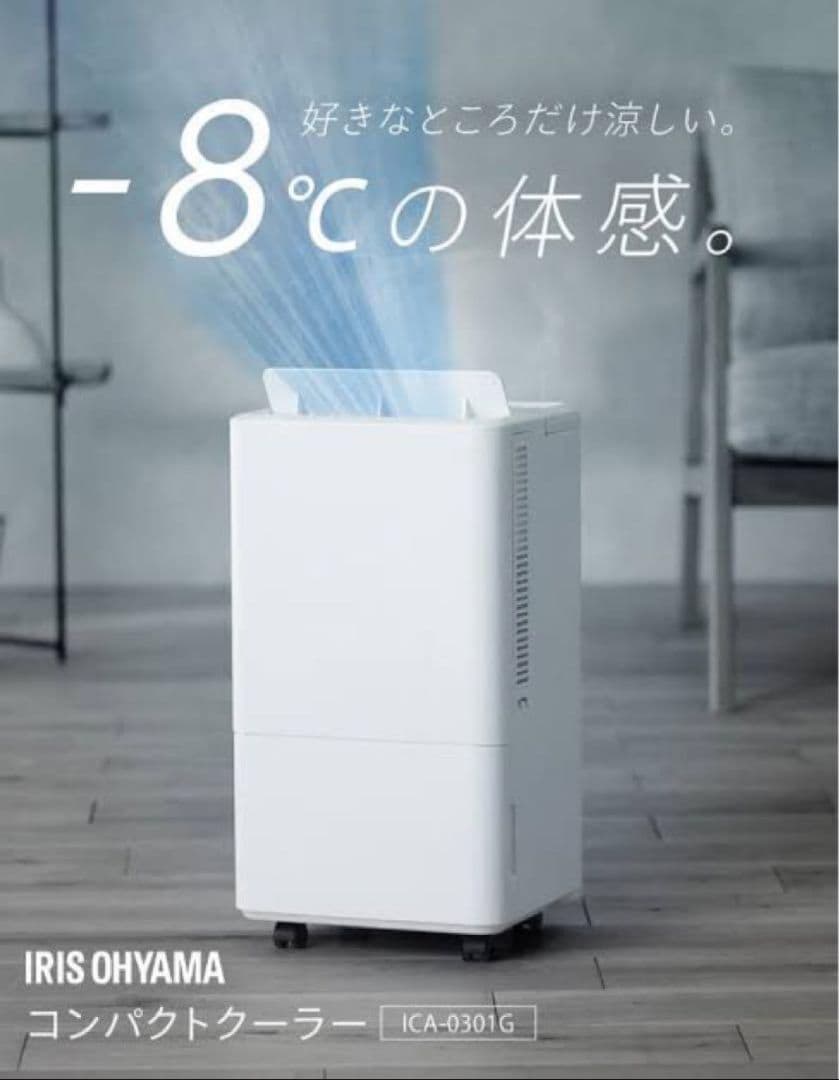 【5年保証】コンパクトクーラー ICA-0301G（ホワイト）