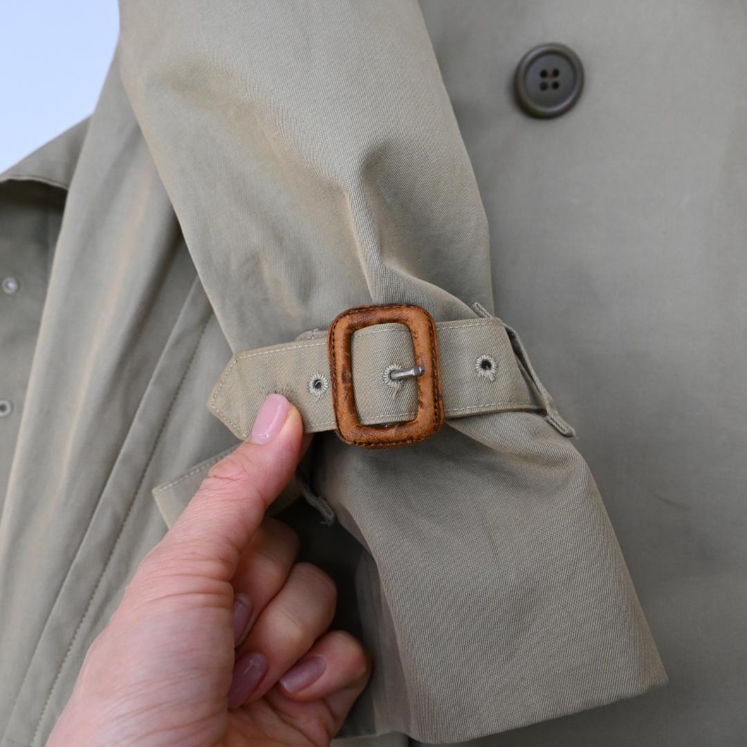 48168★年 バーバリーズ トレンチコート ノバチェック カーキベージュ