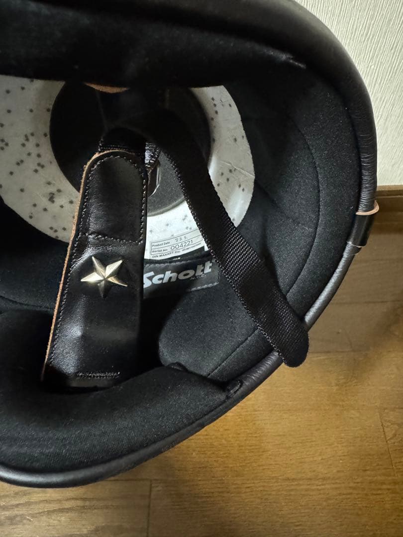 Schott ブラック ジェットヘルメット