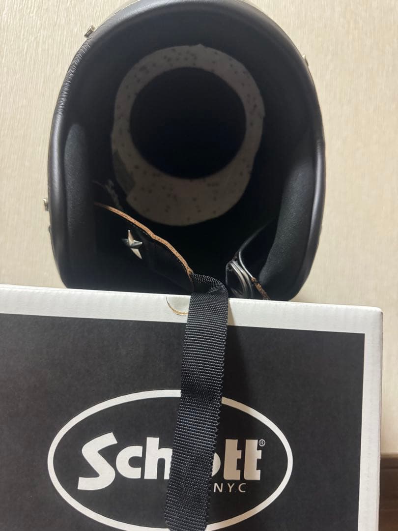 Schott ブラック ジェットヘルメット