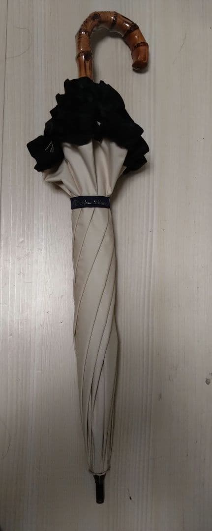 完全遮光日傘　芦屋ロサブラン ショート／ベージュ×ブラック　UV 雨兼用