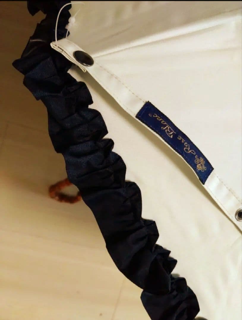 完全遮光日傘　芦屋ロサブラン ショート／ベージュ×ブラック　UV 雨兼用