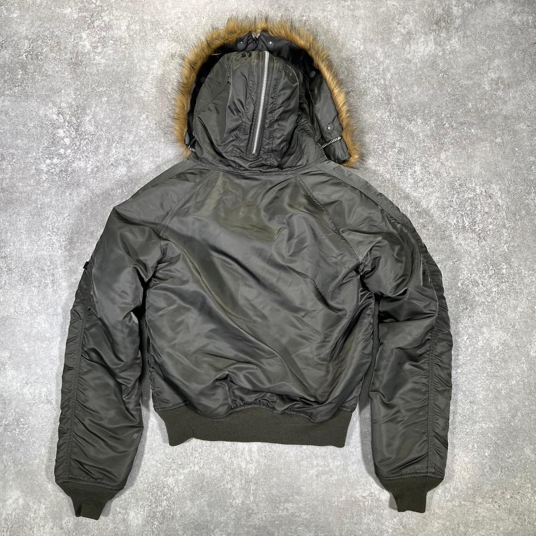 ▼N-2B アルファ　フライトジャケット　M 短丈　オリーブ　ミリタリー　モード