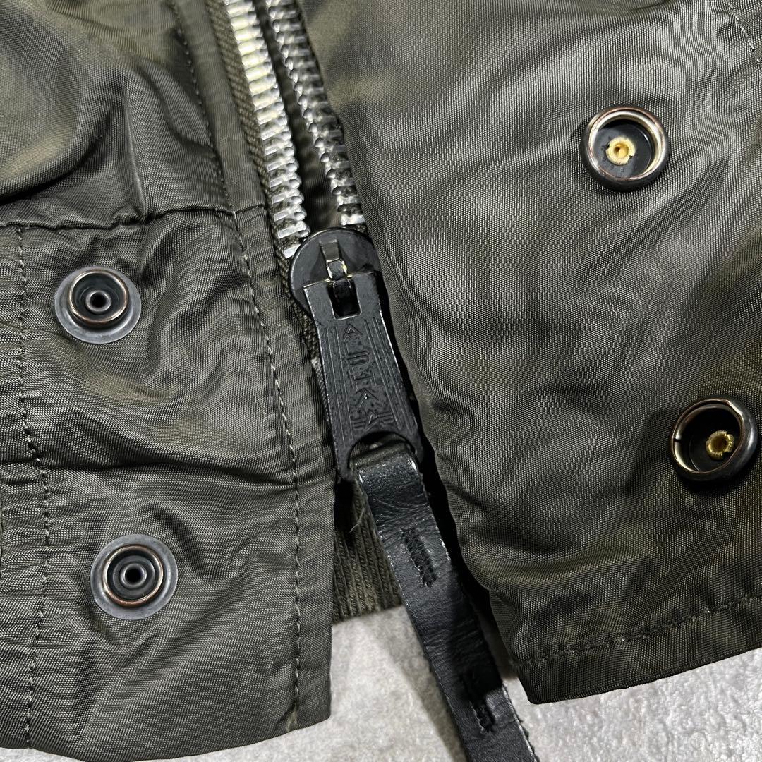 ▼N-2B アルファ　フライトジャケット　M 短丈　オリーブ　ミリタリー　モード