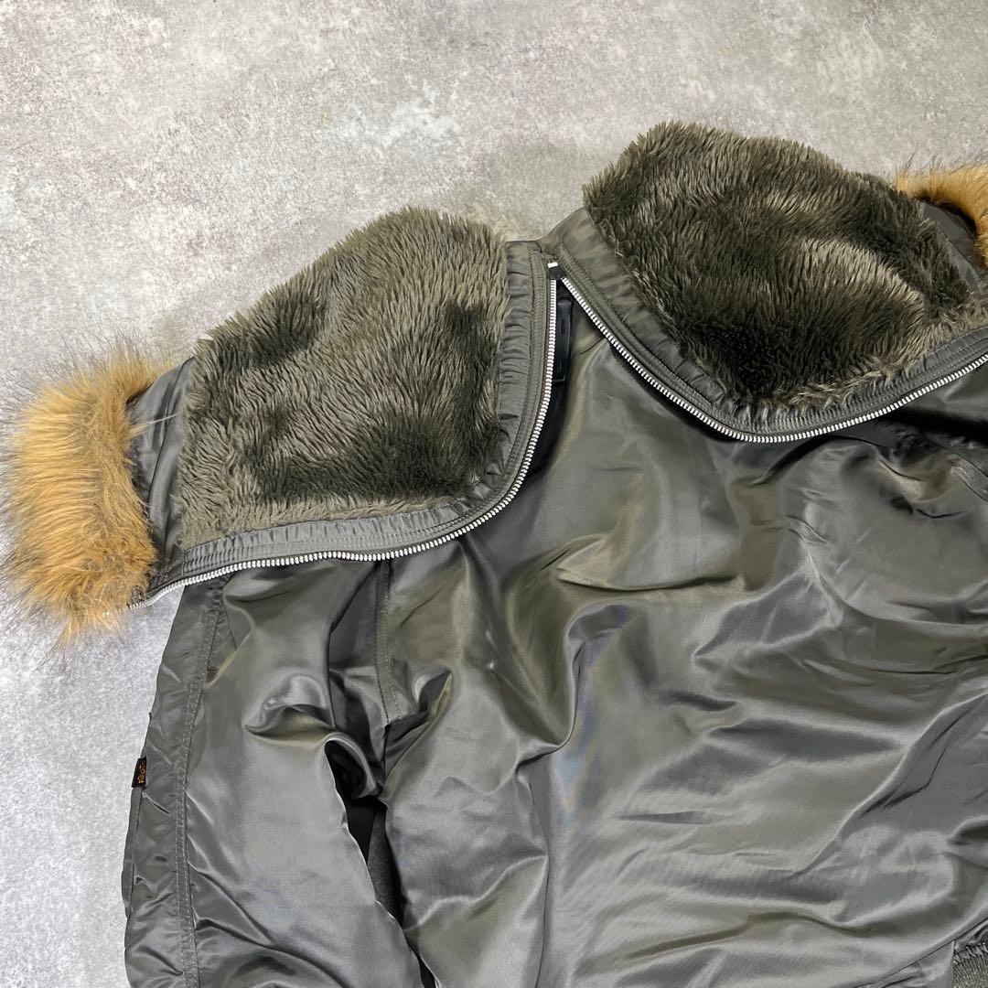 ▼N-2B アルファ　フライトジャケット　M 短丈　オリーブ　ミリタリー　モード