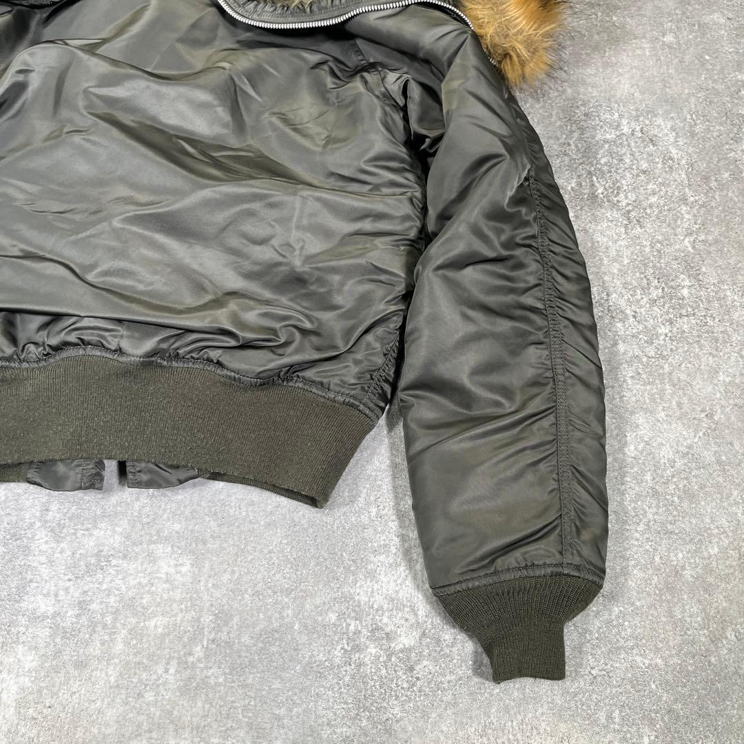 ▼N-2B アルファ　フライトジャケット　M 短丈　オリーブ　ミリタリー　モード