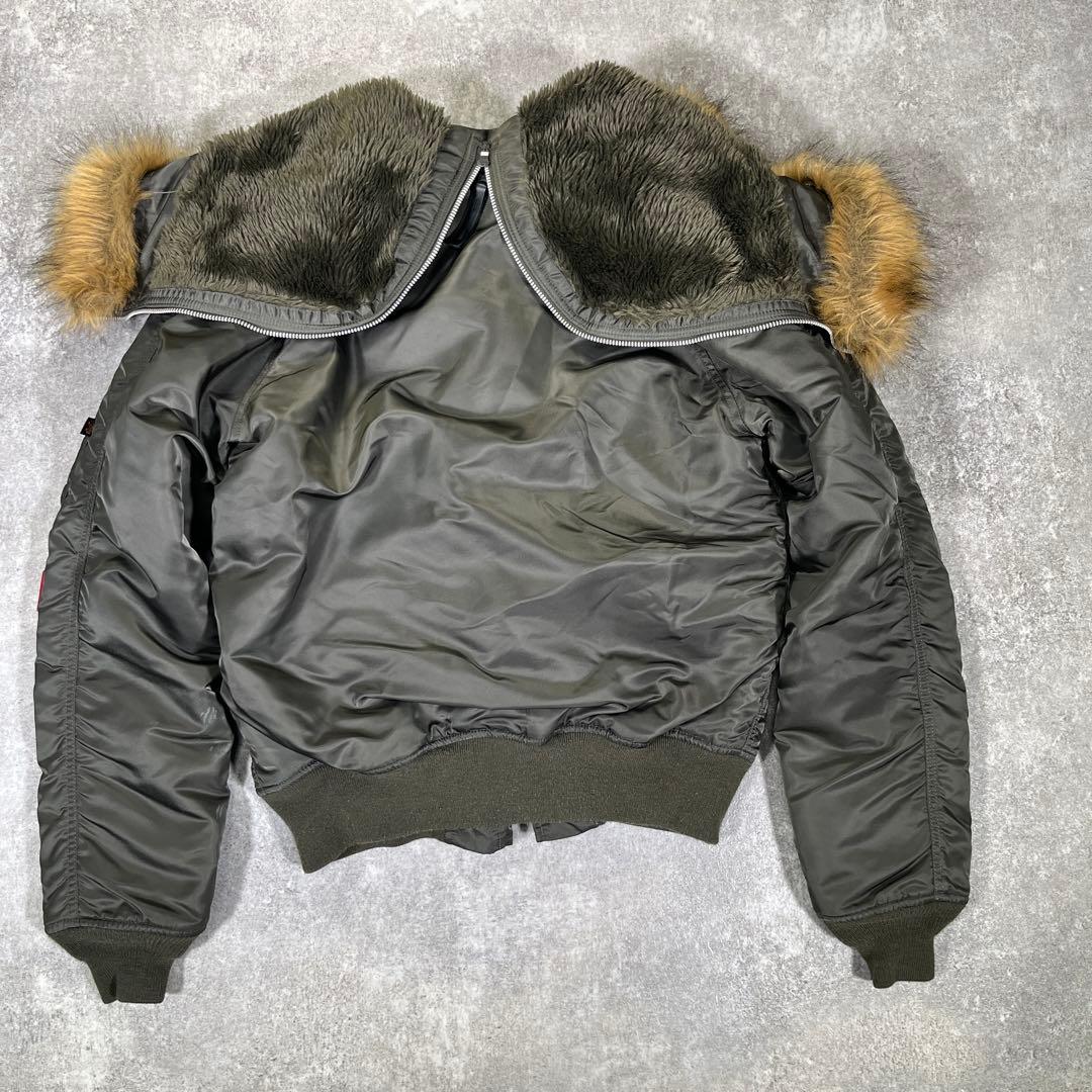 ▼N-2B アルファ　フライトジャケット　M 短丈　オリーブ　ミリタリー　モード