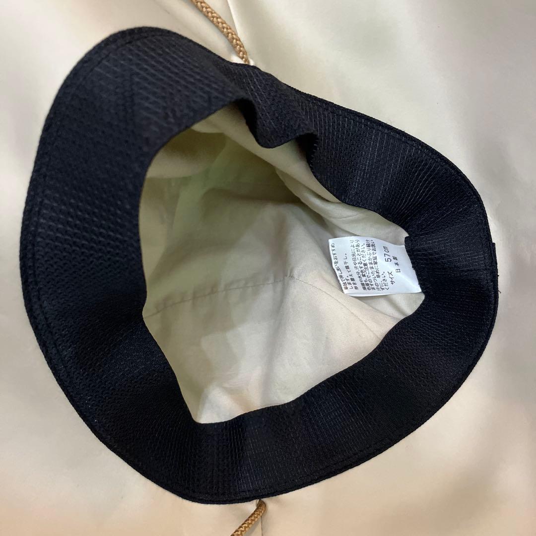 ＜IRIS 47＞CELLO ハット　バケット　サテン　ベージュ　帽子　紐