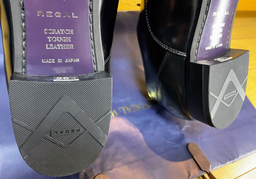新品リーガルストレートチップスクラッチタフレザービジネスシューズ26.5