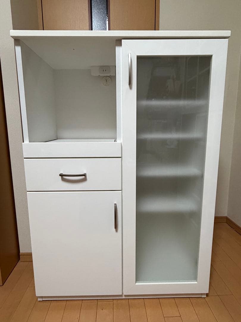 ニトリ ホワイト キッチン収納 引き出し付き