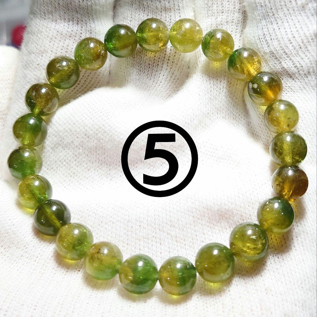 ★バイカラーグリーントルマリン 8.5ミリ珠 ブレスレット⑤(SA)