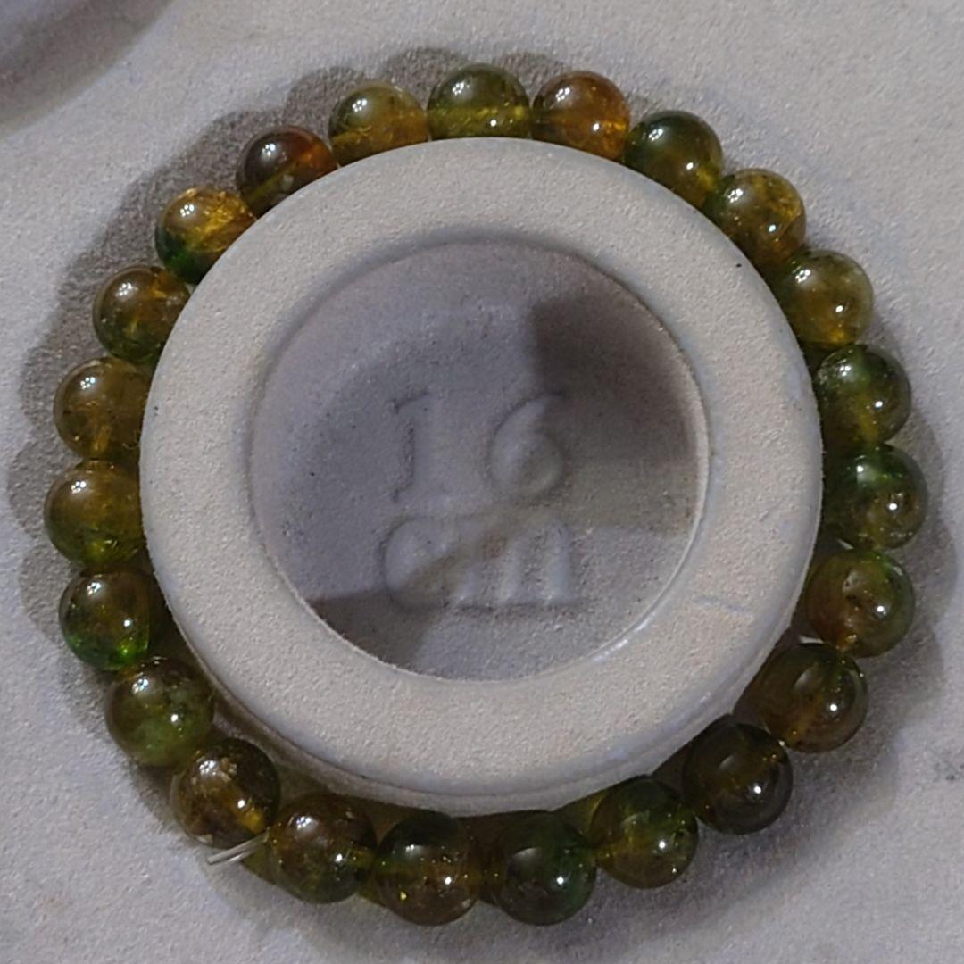 ★バイカラーグリーントルマリン 8.5ミリ珠 ブレスレット⑤(SA)