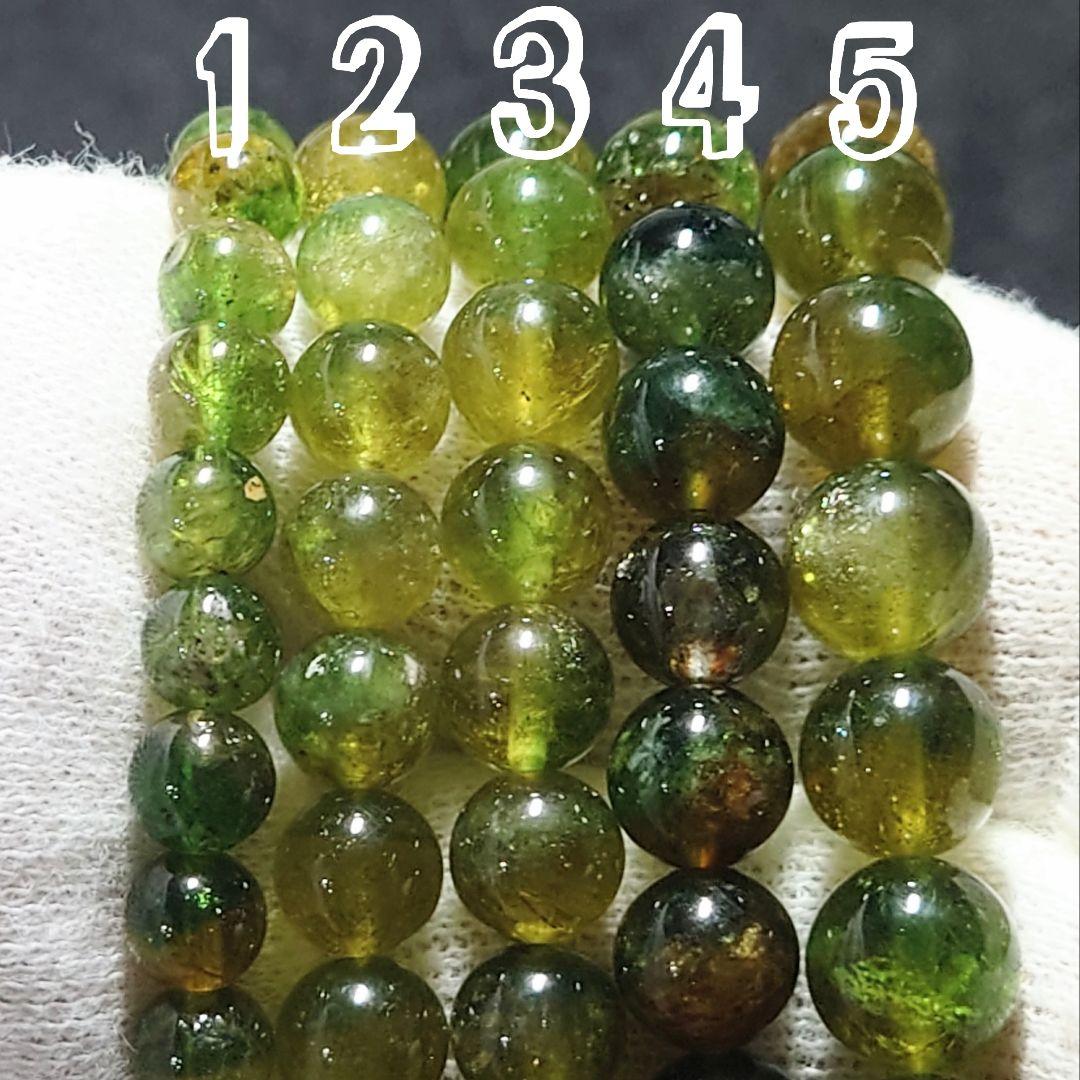 ★バイカラーグリーントルマリン 8.5ミリ珠 ブレスレット⑤(SA)