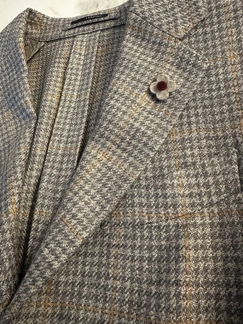 【美品】LARDINI ラルディーニ テーラードジャケット グレー 46