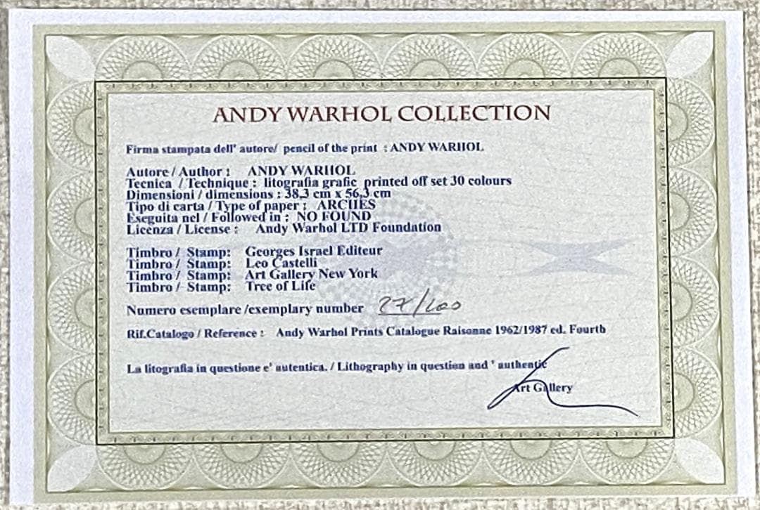 【世界100部限定】アンディ ウォーホル リトグラフ 「カエル」