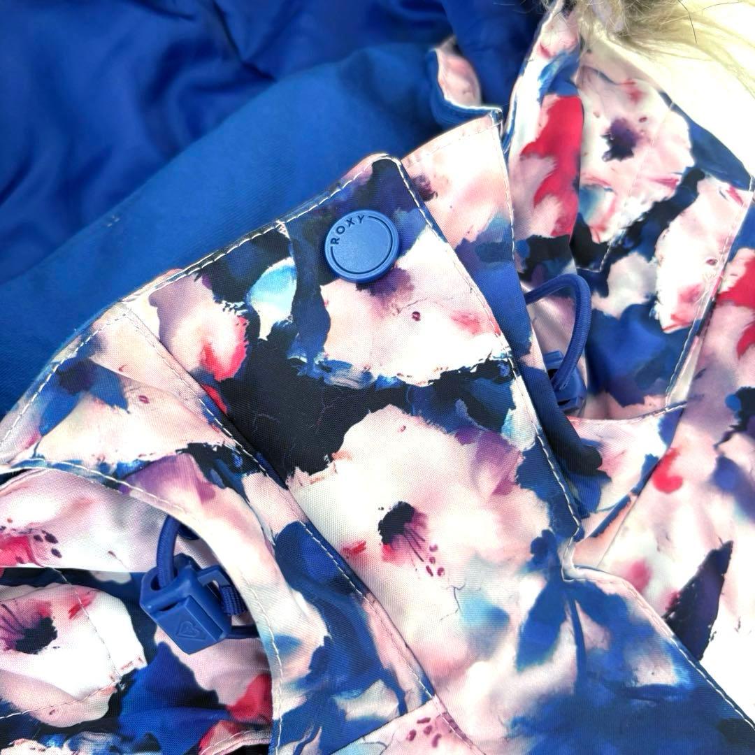 ROXY/SPALDING スキースノボウエア 上下 L 花柄/ブラウン 洗える